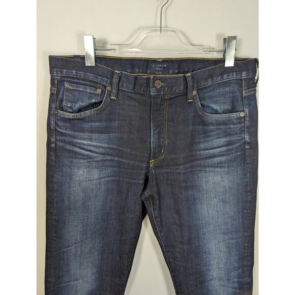 Citizens of Humanity Gage Jeans 36x33 Dark Wash Slim Straight Distressed Faded - Picture 3 of 10
